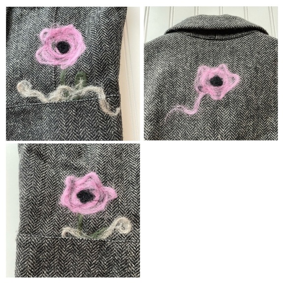 Vintage GAP Wool Vest Gray Pink Size Medium Herringbone Classic Tailored Y2K - Picture 5 of 11